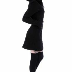 Restyle Jackets Faux Leather Trimming Black Gothic Oversized Layered Hood Long Jacket 8 Restyle Jackets Faux Leather Trimming Black Gothic Oversized Layered Hood Long Jacket -Restyle sale Shop faux leather trimming black gothic oversized layered hood long jacket rebelsmarket 3