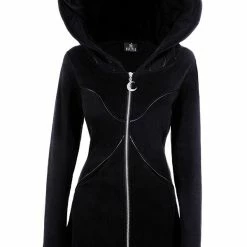 Restyle Jackets Faux Leather Trimming Black Gothic Oversized Layered Hood Long Jacket 9 Restyle Jackets Faux Leather Trimming Black Gothic Oversized Layered Hood Long Jacket -Restyle sale Shop faux leather trimming black gothic oversized layered hood long jacket rebelsmarket 4