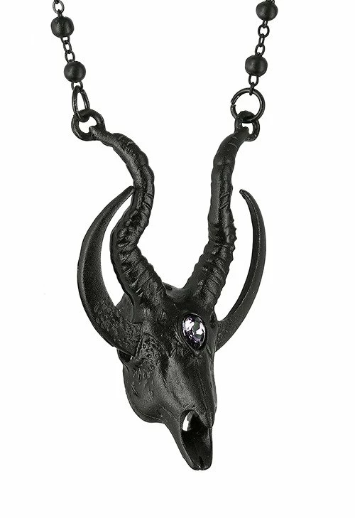 Restyle Necklaces Gothic 3D Black Crescent Skull Goat Pendant 6 Restyle Necklaces Gothic 3D Black Crescent Skull Goat Pendant - Image 6