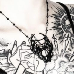 Restyle Necklaces Gothic 3D Moon Antler Black Pendant -Restyle sale Shop gothic 3d moon antler black pendant rebelsmarket 2