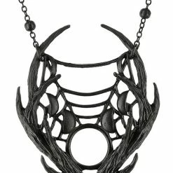Restyle Necklaces Gothic 3D Moon Antler Black Pendant
