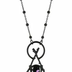 Restyle Necklaces Gothic Branch Delta Black Pendant With Opal -Restyle sale Shop gothic branch delta black pendant with opal rebelsmarket 3