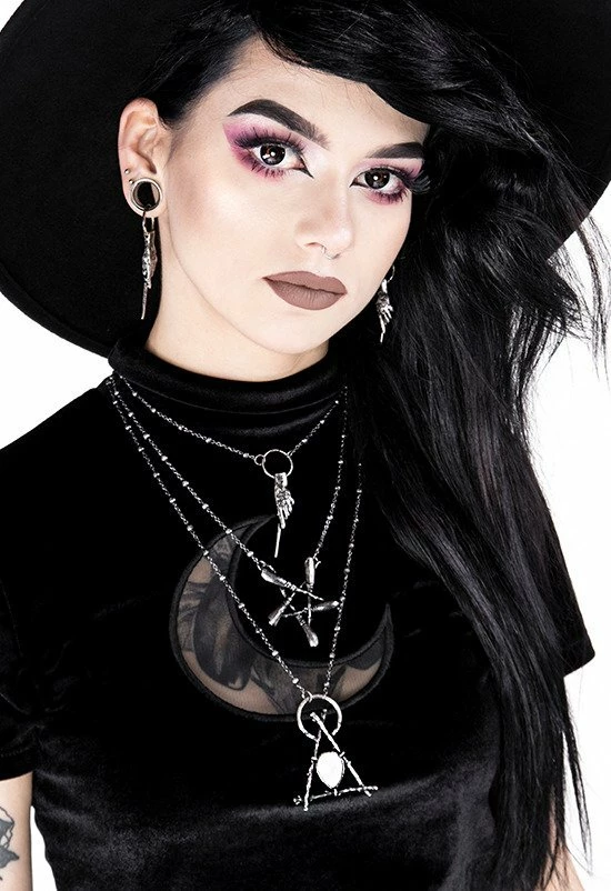 Restyle Necklaces Gothic Broom Pentagram Silver Pendant 3 Restyle Necklaces Gothic Broom Pentagram Silver Pendant - Image 3