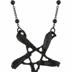 Restyle Necklaces Gothic Broom Pentagram Silver Pendant 9 Restyle Necklaces Gothic Broom Pentagram Silver Pendant -Restyle sale Shop gothic broom pentagram silver pendant rebelsmarket 3