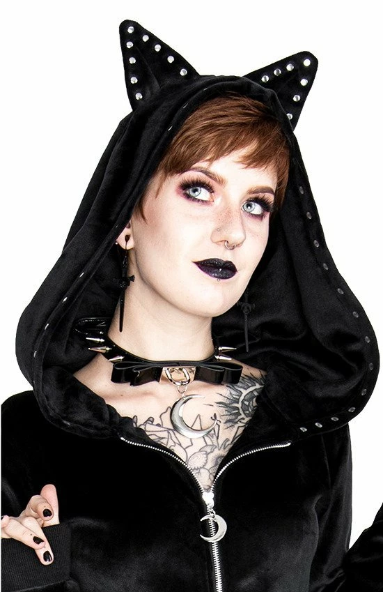 Restyle Ties & Neckwear Gothic Choker Bow Moon Collar With Studded Spikes 3 Restyle Ties & Neckwear Gothic Choker Bow Moon Collar With Studded Spikes - Image 3