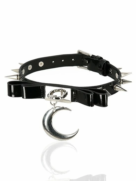 Restyle Ties & Neckwear Gothic Choker Bow Moon Collar With Studded Spikes 4 Restyle Ties & Neckwear Gothic Choker Bow Moon Collar With Studded Spikes - Image 4