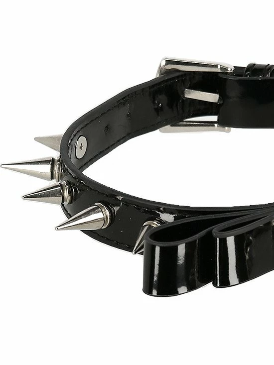 Restyle Ties & Neckwear Gothic Choker Bow Moon Collar With Studded Spikes 5 Restyle Ties & Neckwear Gothic Choker Bow Moon Collar With Studded Spikes - Image 5