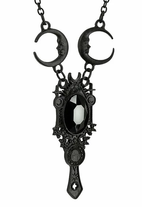 Restyle Necklaces Gothic Dark Mirror Black Necklace 2 Restyle Necklaces Gothic Dark Mirror Black Necklace - Image 2