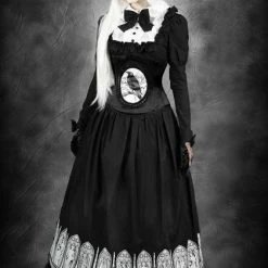 Restyle Bustiers & Corsets Gothic Dark Raven Cameo Black Underbust Corset -Restyle sale Shop gothic dark raven cameo black underbust corset rebelsmarket 2