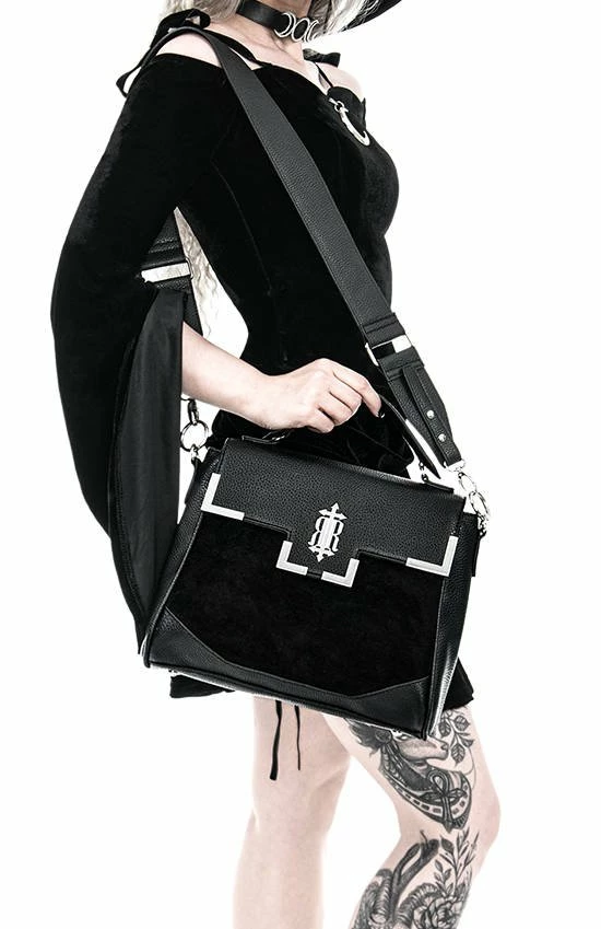 Restyle Purses & Handbags Gothic Mallory Black PU Leather Handbag 2 Restyle Purses & Handbags Gothic Mallory Black PU Leather Handbag - Image 2