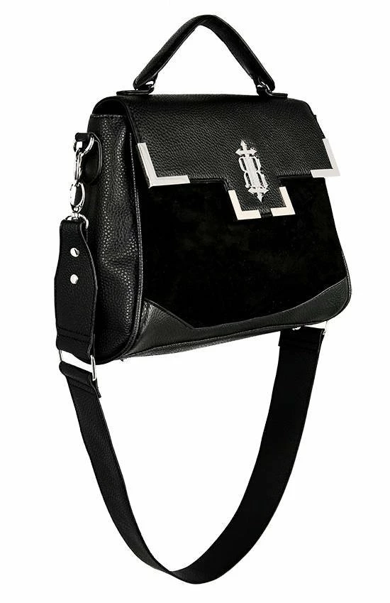 Restyle Purses & Handbags Gothic Mallory Black PU Leather Handbag 4 Restyle Purses & Handbags Gothic Mallory Black PU Leather Handbag - Image 4