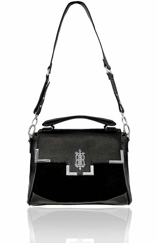 Restyle Purses & Handbags Gothic Mallory Black PU Leather Handbag 5 Restyle Purses & Handbags Gothic Mallory Black PU Leather Handbag - Image 5