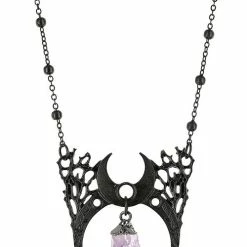 Restyle Necklaces Gothic Necklace With Crystal Branch Crescent -Restyle sale Shop gothic necklace with crystal branch crescent rebelsmarket 2