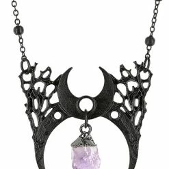 Restyle Necklaces Gothic Necklace With Crystal Branch Crescent