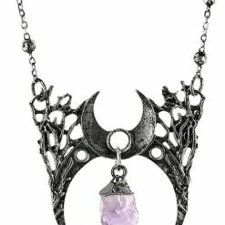 Restyle Necklaces Gothic Necklace With Crystal Branch Crescent -Restyle sale Shop gothic necklace with crystal branch crescent rebelsmarket 4