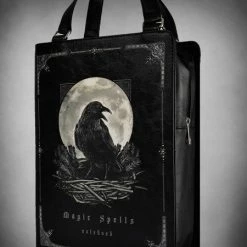 Restyle Purses & Handbags Gothic Raven Moon Magic Spells Black Book Handbag -Restyle sale Shop gothic raven moon magic spells black book handbag rebelsmarket 2