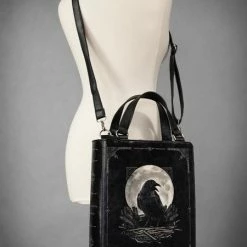 Restyle Purses & Handbags Gothic Raven Moon Magic Spells Black Book Handbag -Restyle sale Shop gothic raven moon magic spells black book handbag rebelsmarket 5