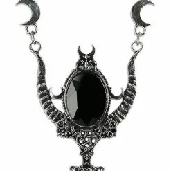 Restyle Earrings Gothic Silver Horns Mystica Necklace