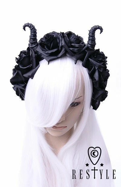 Restyle Hair Accessories Gothic Wreath Maleficent Headpiece Diabolical & Roses Headband 3 Restyle Hair Accessories Gothic Wreath Maleficent Headpiece Diabolical & Roses Headband - Image 3