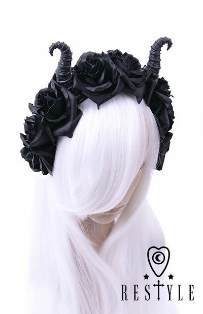 Restyle Hair Accessories Gothic Wreath Maleficent Headpiece Diabolical & Roses Headband 4 Restyle Hair Accessories Gothic Wreath Maleficent Headpiece Diabolical & Roses Headband - Image 4
