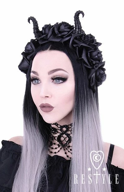 Restyle Hair Accessories Gothic Wreath Maleficent Headpiece Diabolical & Roses Headband 1 Restyle Hair Accessories Gothic Wreath Maleficent Headpiece Diabolical & Roses Headband