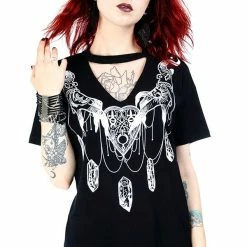 Restyle T-Shirts Haunted Charms Print Black Choker T-shirt 8 Restyle T-Shirts Haunted Charms Print Black Choker T-shirt -Restyle sale Shop haunted charms print black choker t shirt rebelsmarket 2