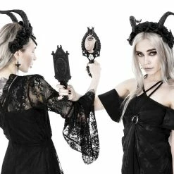 Restyle Knick Knacks Horns Hand Mirror Gothic Accessory -Restyle sale Shop horns hand mirror gothic accessory restyle rebelsmarket 5