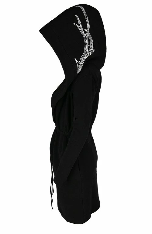 Restyle Hoodies & Sweatshirts Long Gothic Into The Wild Hoodie With Oversized Hood And Antlers 5 Restyle Hoodies & Sweatshirts Long Gothic Into The Wild Hoodie With Oversized Hood And Antlers - Image 5