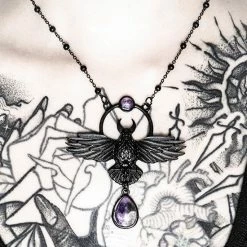 Restyle Necklaces Nordic Talisman The Crow Pendant Black Purple Quartz -Restyle sale Shop nordic talisman the crow pendant black purple quartz restyle rebelsmarket 2