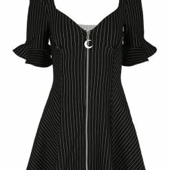 Restyle sale Shop -Restyle sale Shop pinstripe black gothic full moon pendant zipper dress rebelsmarket 1