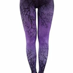 Restyle Purple Ombre Tree Branch Print Leggings