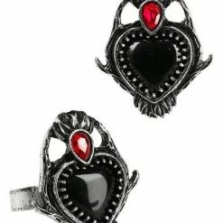 Restyle Rings Sacred Heart Ring With Antler And Polished Stones