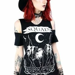 Restyle T-Shirts Squad Goals Black Witches Cold Shoulder T-shirt -Restyle sale Shop squad goals black witches cold shoulder t shirt rebelsmarket 2