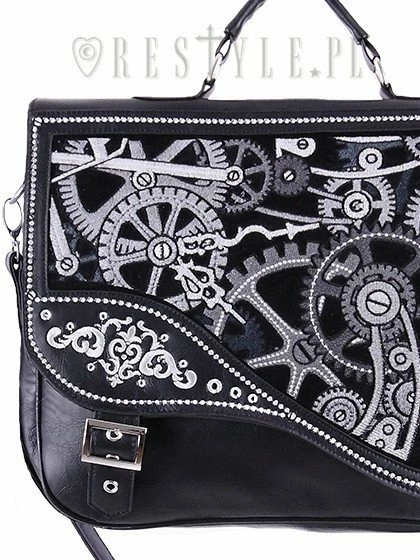Restyle Purses & Handbags Steampunk Satchel Bag Irregular Briefcase Black Mechanism 2 Restyle Purses & Handbags Steampunk Satchel Bag Irregular Briefcase Black Mechanism - Image 2