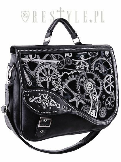 Restyle Purses & Handbags Steampunk Satchel Bag Irregular Briefcase Black Mechanism 3 Restyle Purses & Handbags Steampunk Satchel Bag Irregular Briefcase Black Mechanism - Image 3
