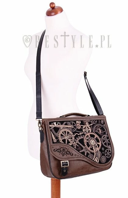 Restyle Purses & Handbags Steampunk Satchel Bag Irregular Briefcase Brown Mechanism 6 Restyle Purses & Handbags Steampunk Satchel Bag Irregular Briefcase Brown Mechanism - Image 6