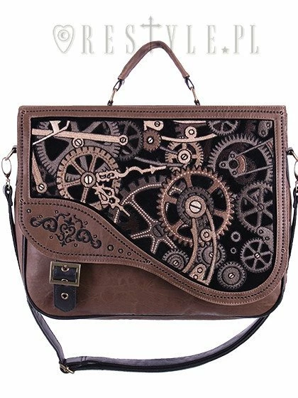 Restyle Purses & Handbags Steampunk Satchel Bag Irregular Briefcase Brown Mechanism 1 Restyle Purses & Handbags Steampunk Satchel Bag Irregular Briefcase Brown Mechanism