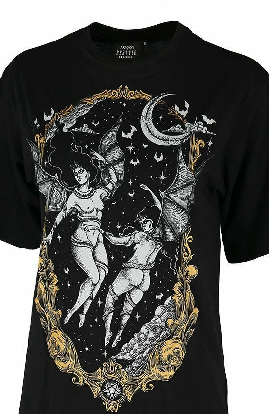 Restyle T-Shirts Succubus Las Furias Black Oversized T-shirt 2 Restyle T-Shirts Succubus Las Furias Black Oversized T-shirt - Image 2