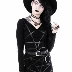 Restyle Necklaces Thick Pentagram Necklace "Black Double Pentacle Chain" -Restyle sale Shop thick pentagram necklace black double pentacle chain rebelsmarket 2