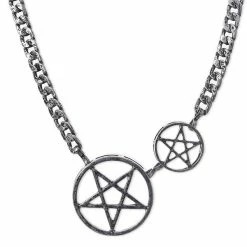 Restyle Necklaces Thick Pentagram Necklace "Black Double Pentacle Chain" -Restyle sale Shop thick pentagram necklace black double pentacle chain rebelsmarket 3