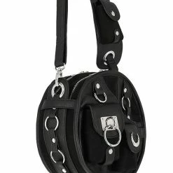 Restyle Purses & Handbags Utility Black Round Bag With Many Pockets And A Moon -Restyle sale Shop utility black round bag with many pockets and a moon rebelsmarket 3