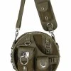 Restyle Purses & Handbags Utility Round Olive Multiple Pockets Crescent Moon Bag