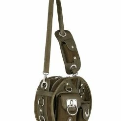 Restyle Purses & Handbags Utility Round Olive Multiple Pockets Crescent Moon Bag -Restyle sale Shop utility round olive multiple pockets crescent moon bag rebelsmarket 2