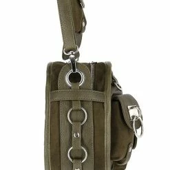 Restyle Purses & Handbags Utility Round Olive Multiple Pockets Crescent Moon Bag -Restyle sale Shop utility round olive multiple pockets crescent moon bag rebelsmarket 3