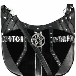 Restyle Purses & Handbags Witchcraft Pentagram Zipper Black Hobo Purse